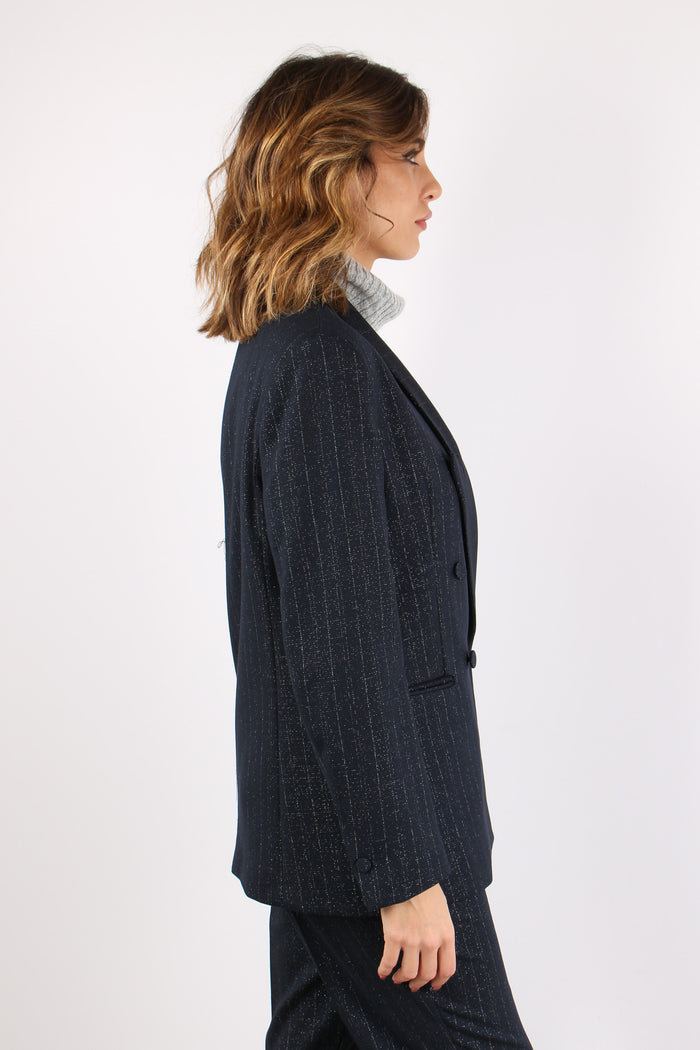 Giacca Gessata Filo Lurex Moonlit Ocean-6