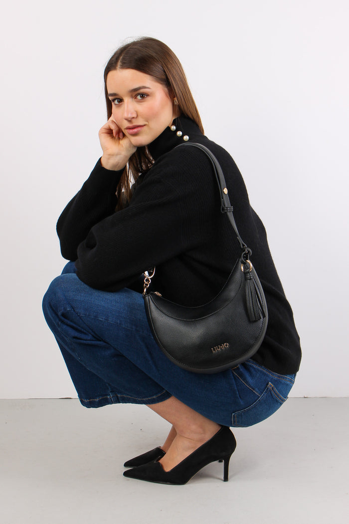 Maglia Collo Alto Nero-5