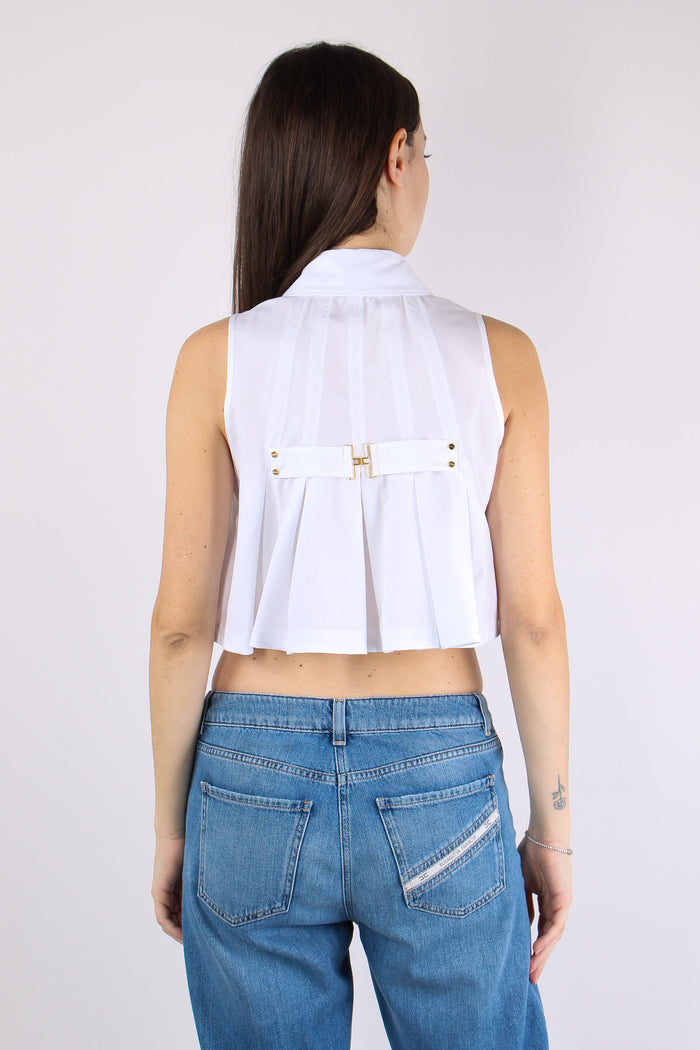 Camicia Corta Smanicata Bianco-6