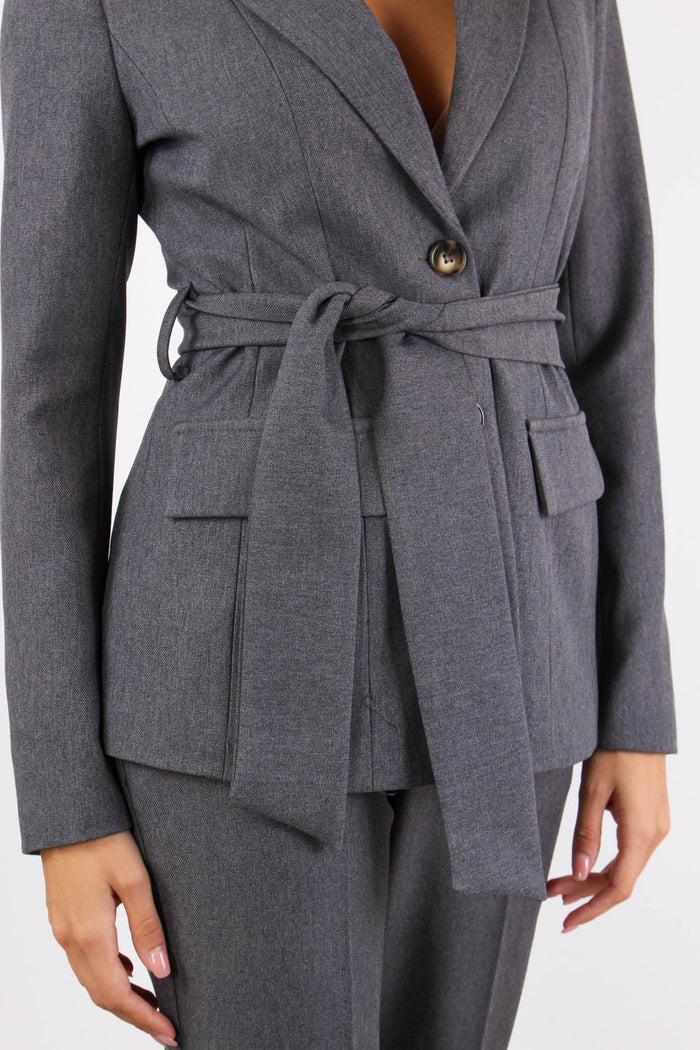 Giacca Cintura Lana Antracite-7