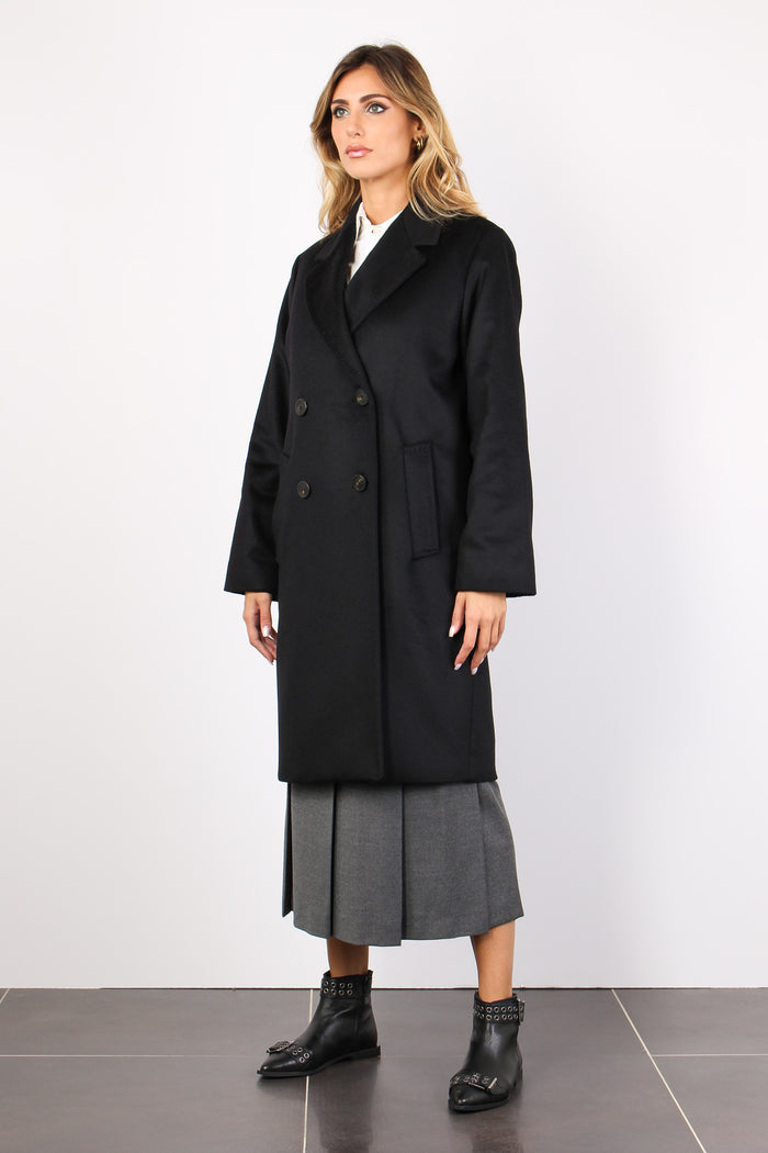 Zum Cappotto Doppiopetto Nero-5