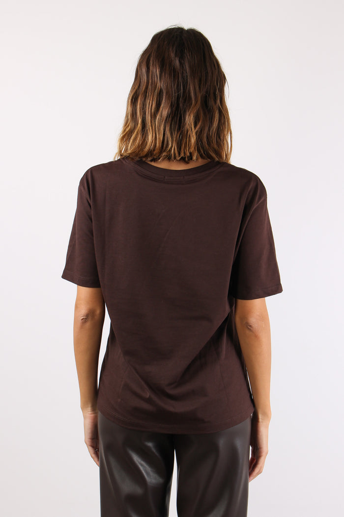 T-shirt Stampa Scritta Be Icon Moro-5