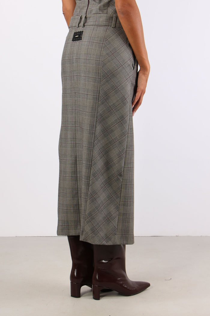 Galega Gonna Lunga Misto Lana Beige/bordeaux-6
