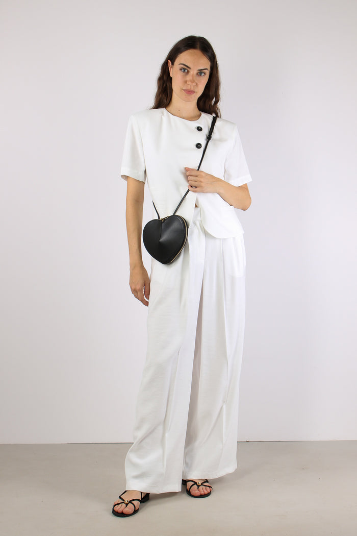 Pantalone Palazzo Bottoni Panna-5