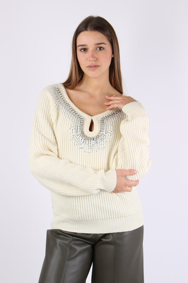 Maglia Costa Collana Strass Vanilla