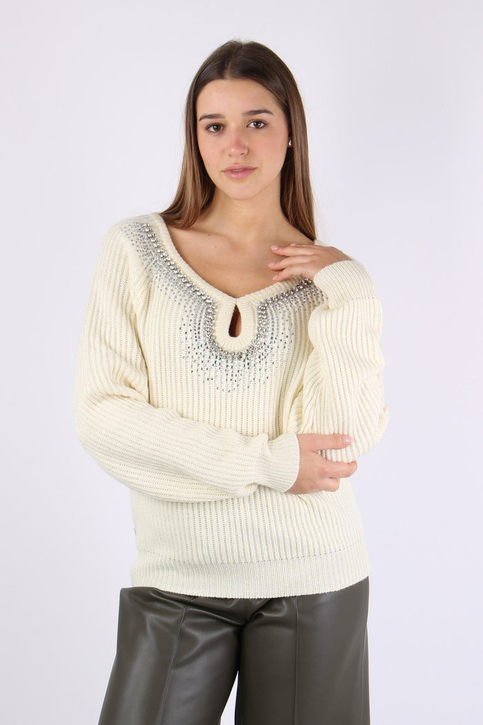 Maglia Costa Collana Strass Vanilla
