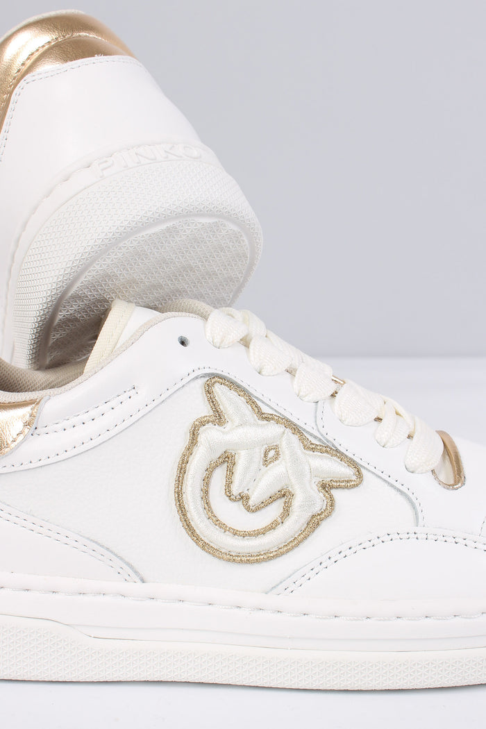 Mandy 01 Sneaker Pelle Logo White/light Gold-5