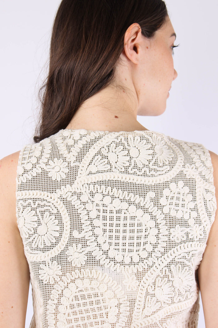 Gilet Retro Macrame Tabacco-7