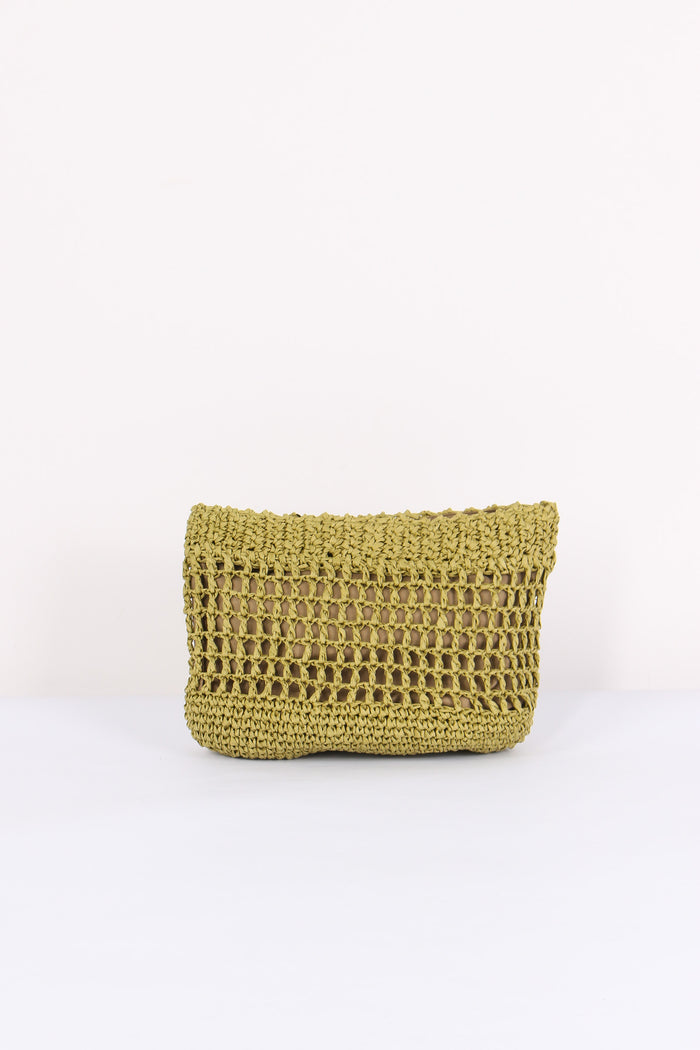 Maxi Pochette Rafia Verde-4