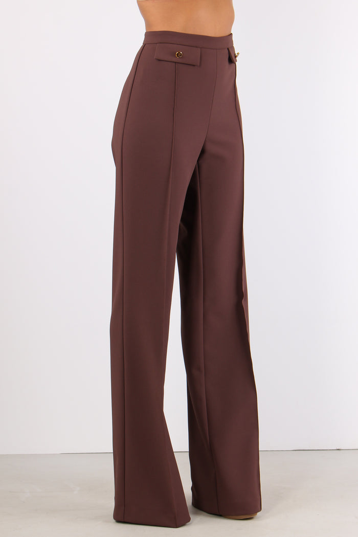 Pantalone Palazzo Pences Coffee-5