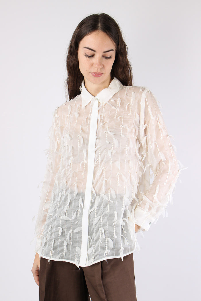 Camicia Georgette Piume Avena-5