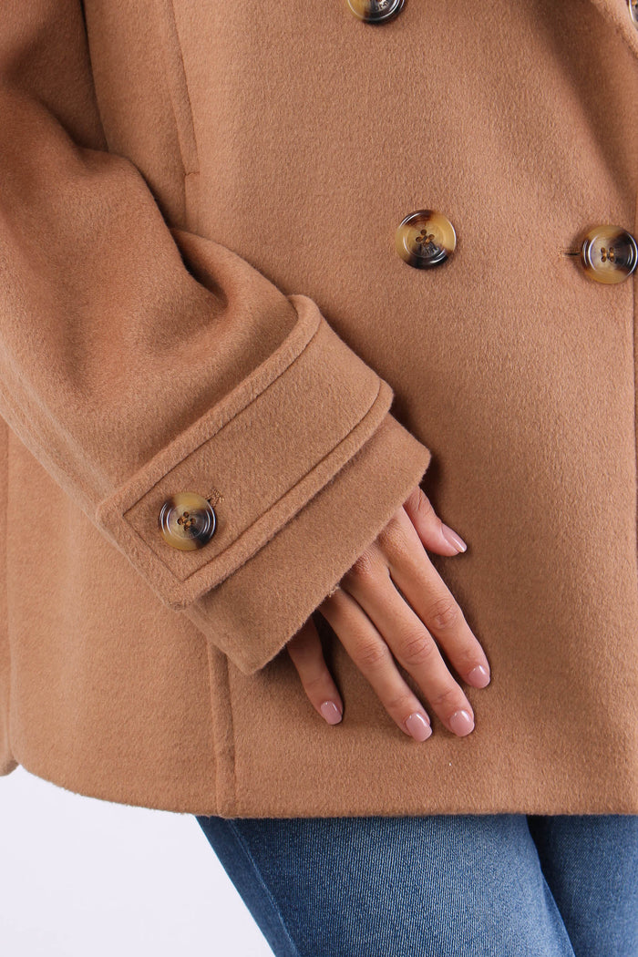 Cappotto Corto Doppiopetto Cozy Beige-7