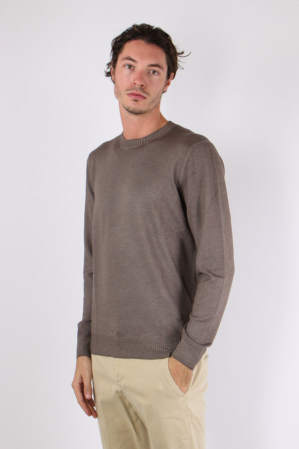 Maglia Lana Effetto Lavato Noce-2