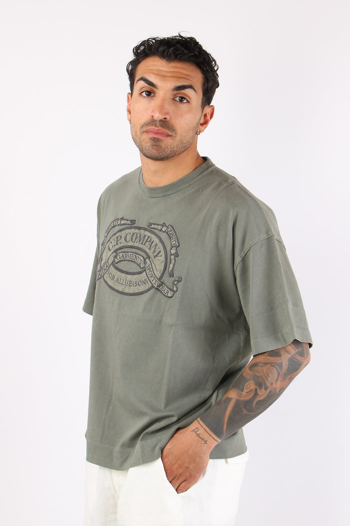 T-shirt Ricamo Logo Gun Metal-3