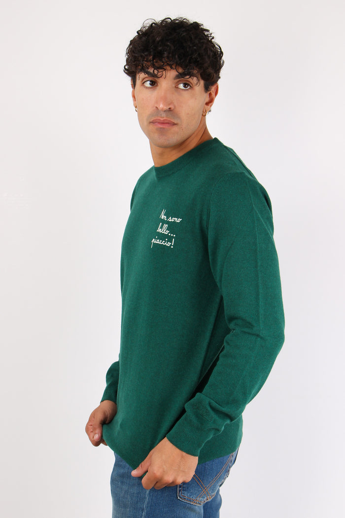 Girocollo Non Sono Bello Verde-3