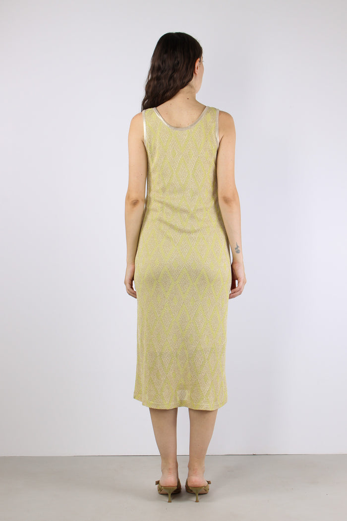 Abito Jacquard Lurex Naturale/giallo-4