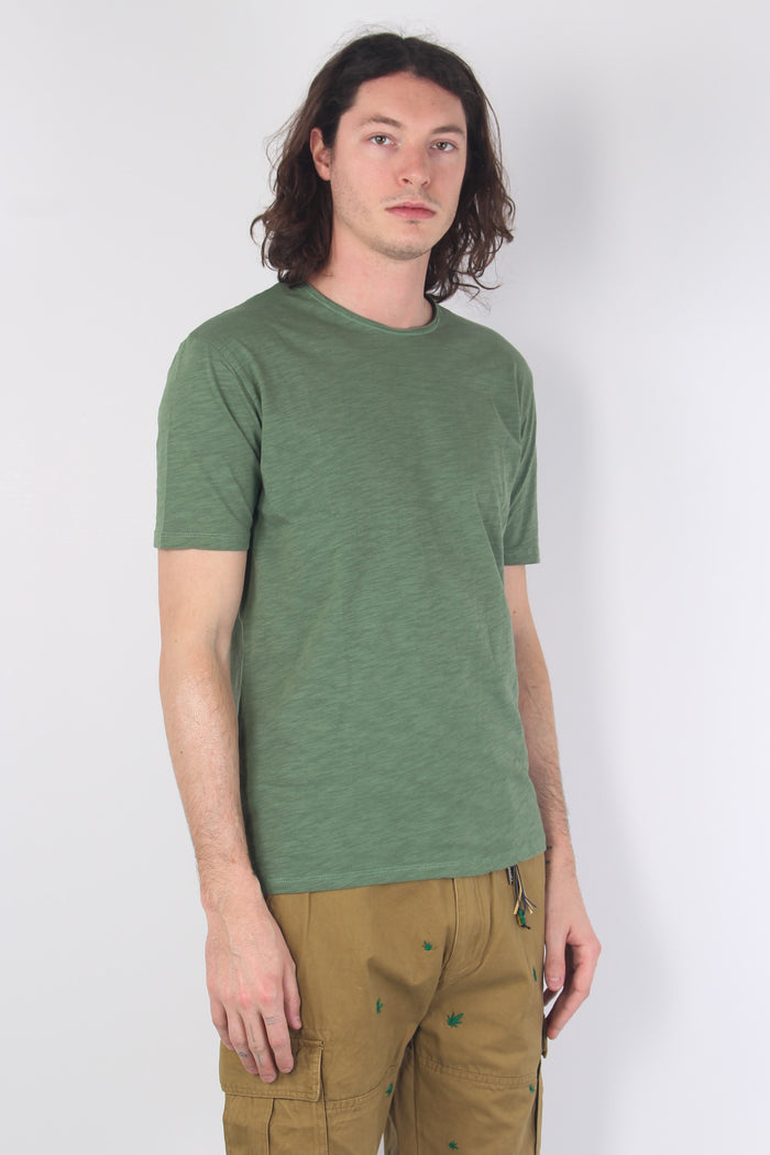 T-shirt Cotone Fiammato Green-5