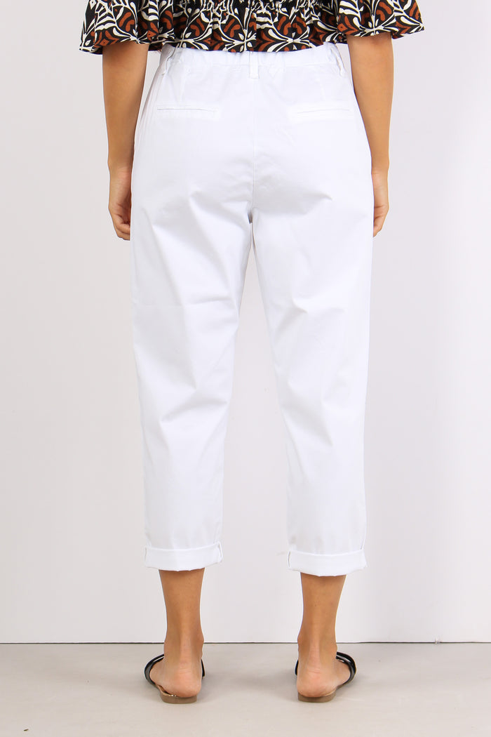 Pantalone Elastico Cotone Legg Bianco-4