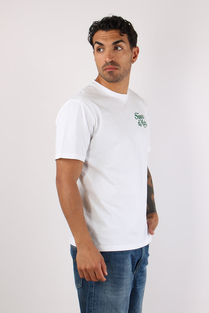 T-shirt Stampa Scritta Bianco-5
