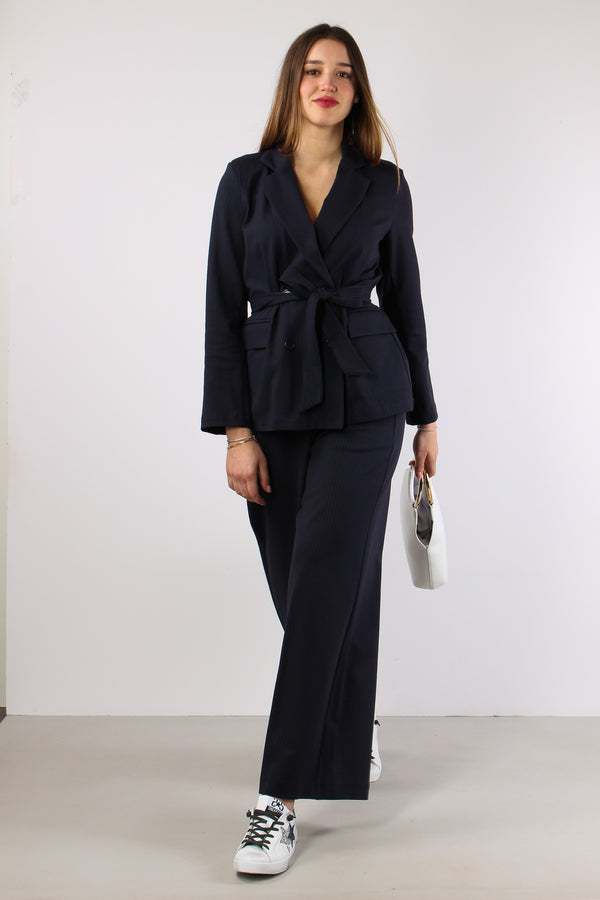 Pantalone Palazzo Gessato Blu