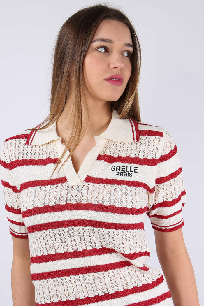 Polo Tricot Riga Lurex Rosso-8