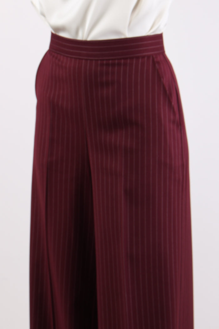 Pantalone Palazzo Gessato Bordeaux-7