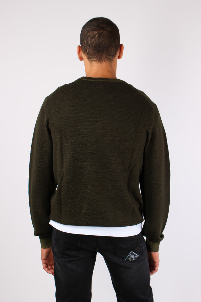 Maglia Lana Punto Riso Militare-3