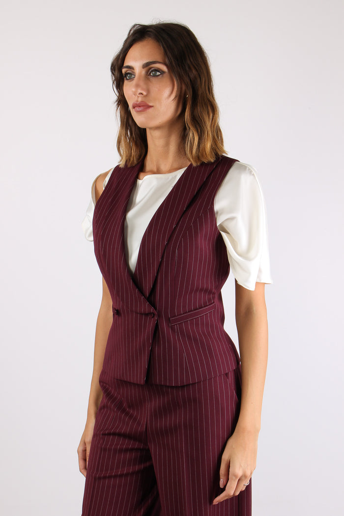 Gilet Gessato Bordeaux-3