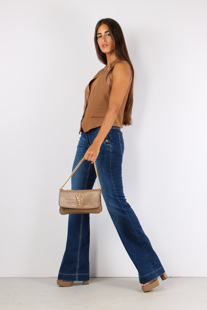 Rooney Denim Bottoni Laterali Denim Scuro-4