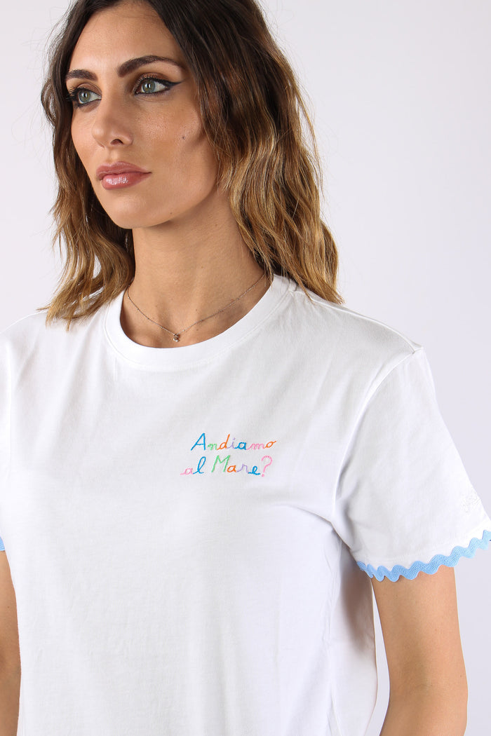 T-shirt Scritta Ricamo Mare-8