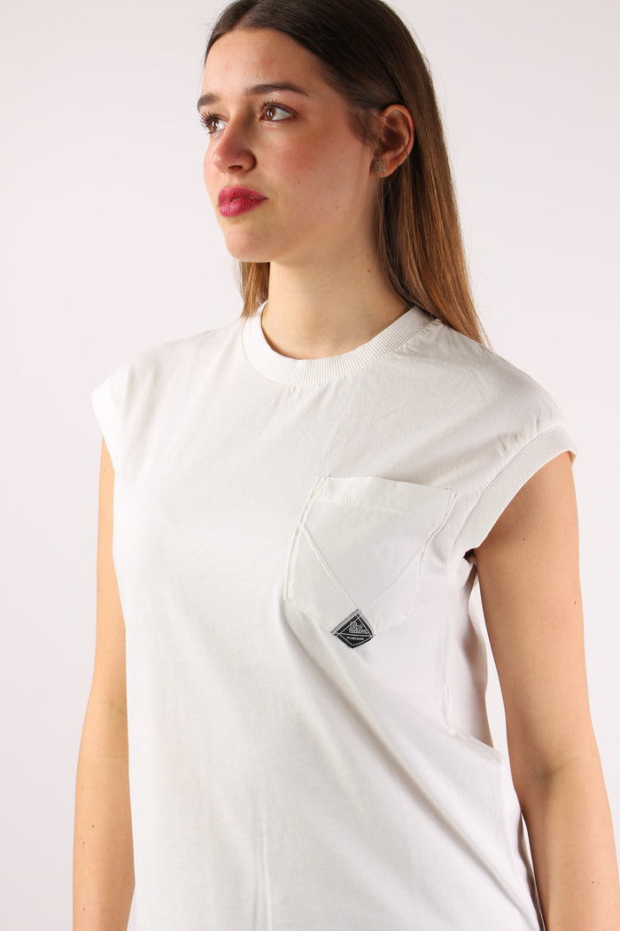 T-shirt Smanicata Taschino White-7