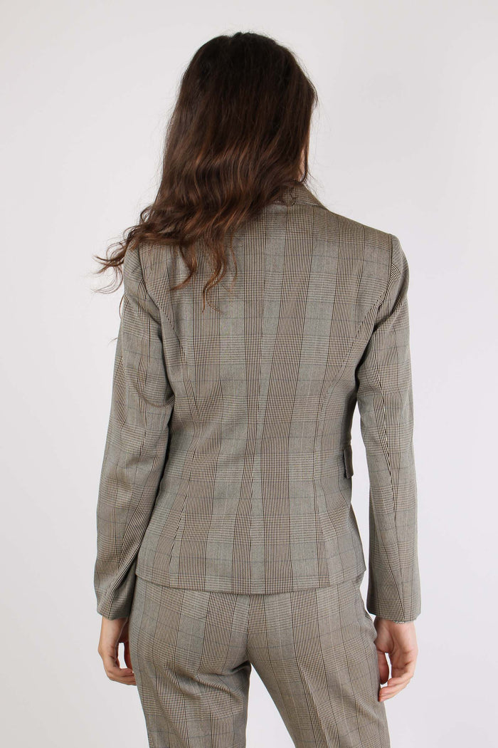 Ilyssa Giacca Doppiopetto Chec Fango/blu-6