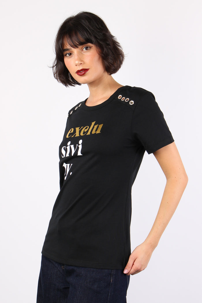 Rossana T-shirt Stampa Black-5