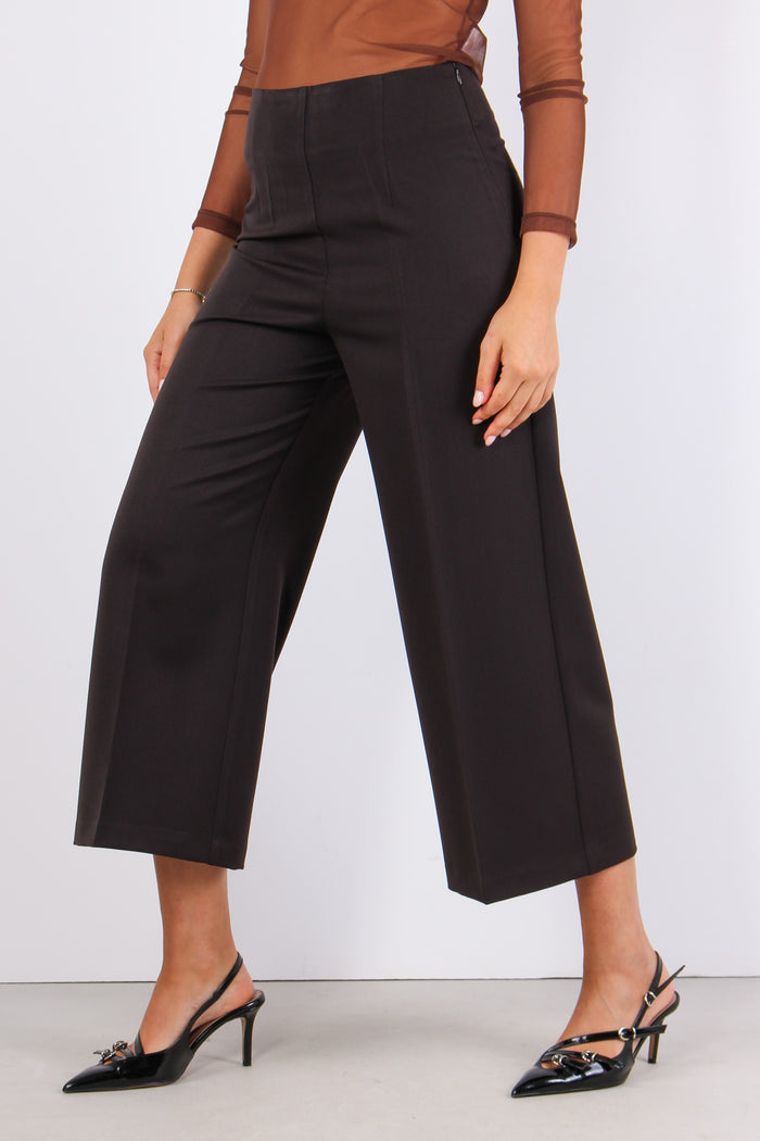 Pantalone Cropped Gabardina Caffe-3