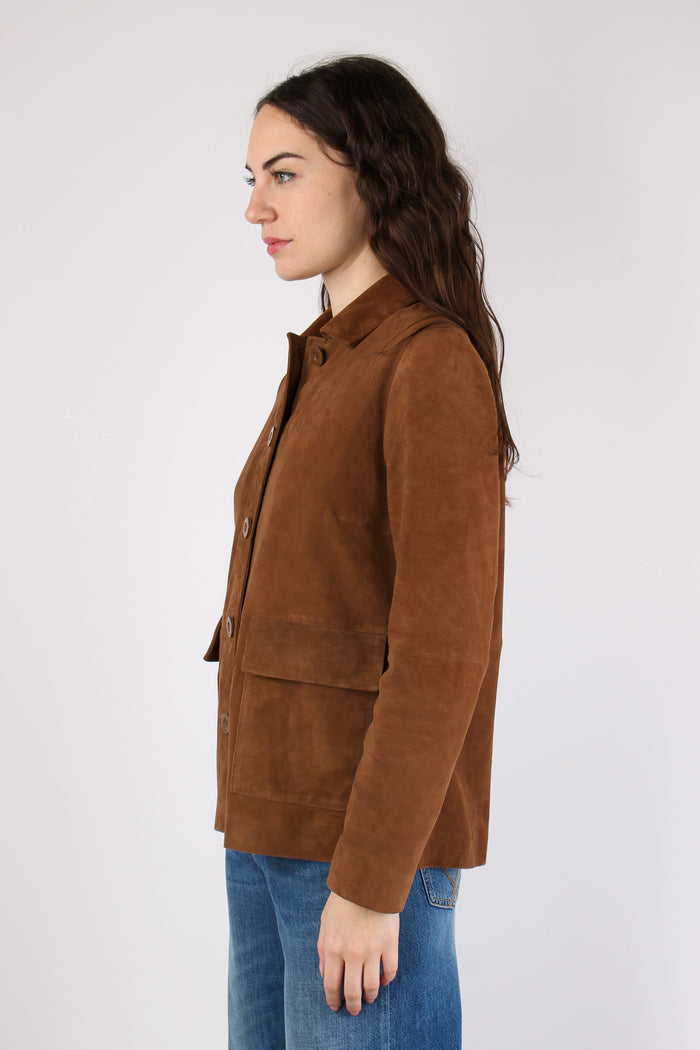 Trench Corto Camoscio Cognac-3