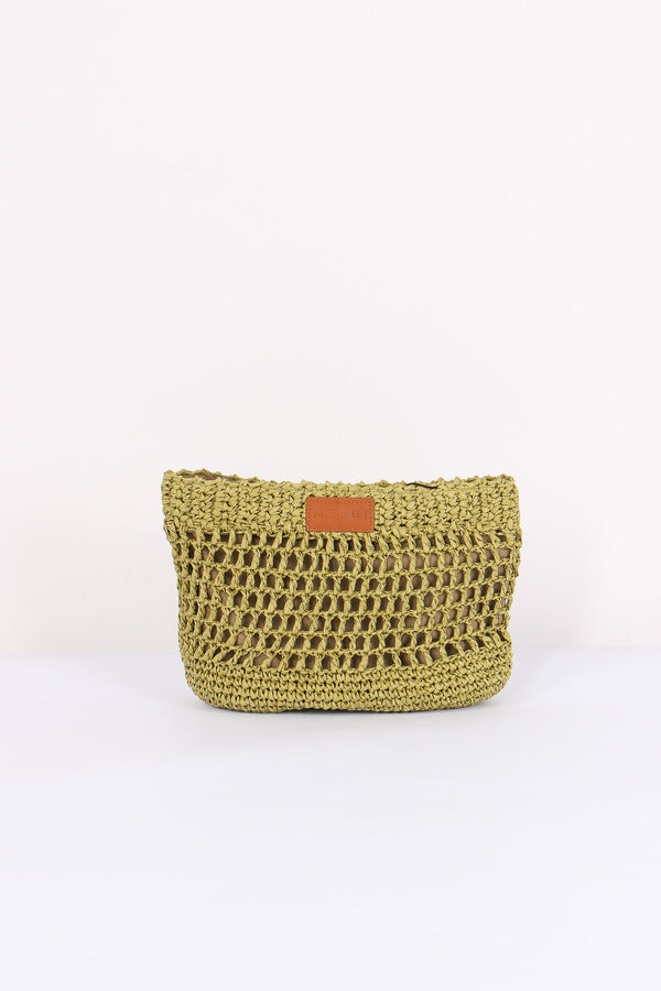 Maxi Pochette Rafia Verde