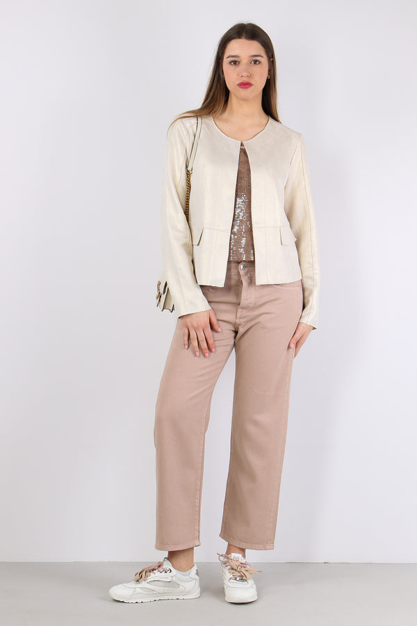 Giacca Aperta Ecocamoscio Birch Gold