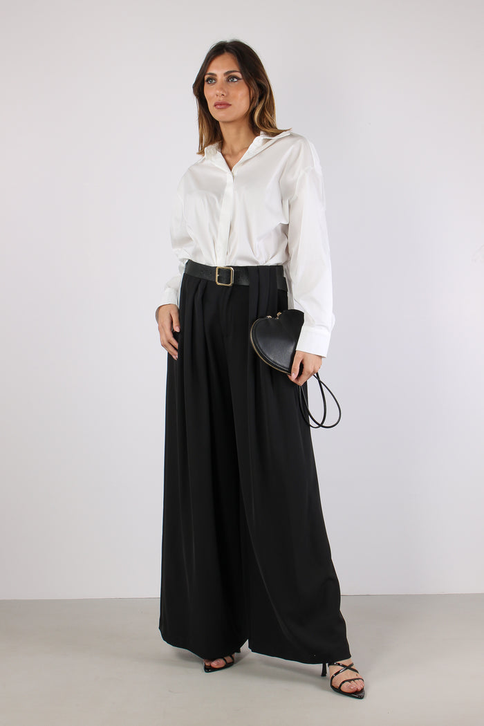 Camicia Bimateriale Bianco-5