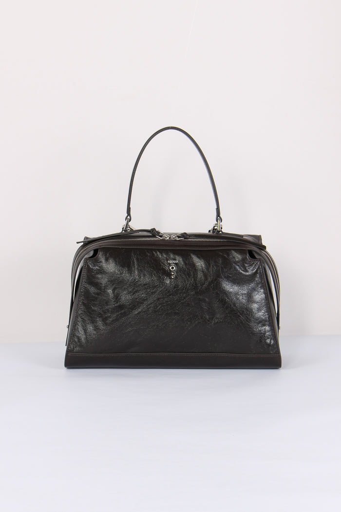 Maxi Trapezio Effetto Crinkle Dark Brown