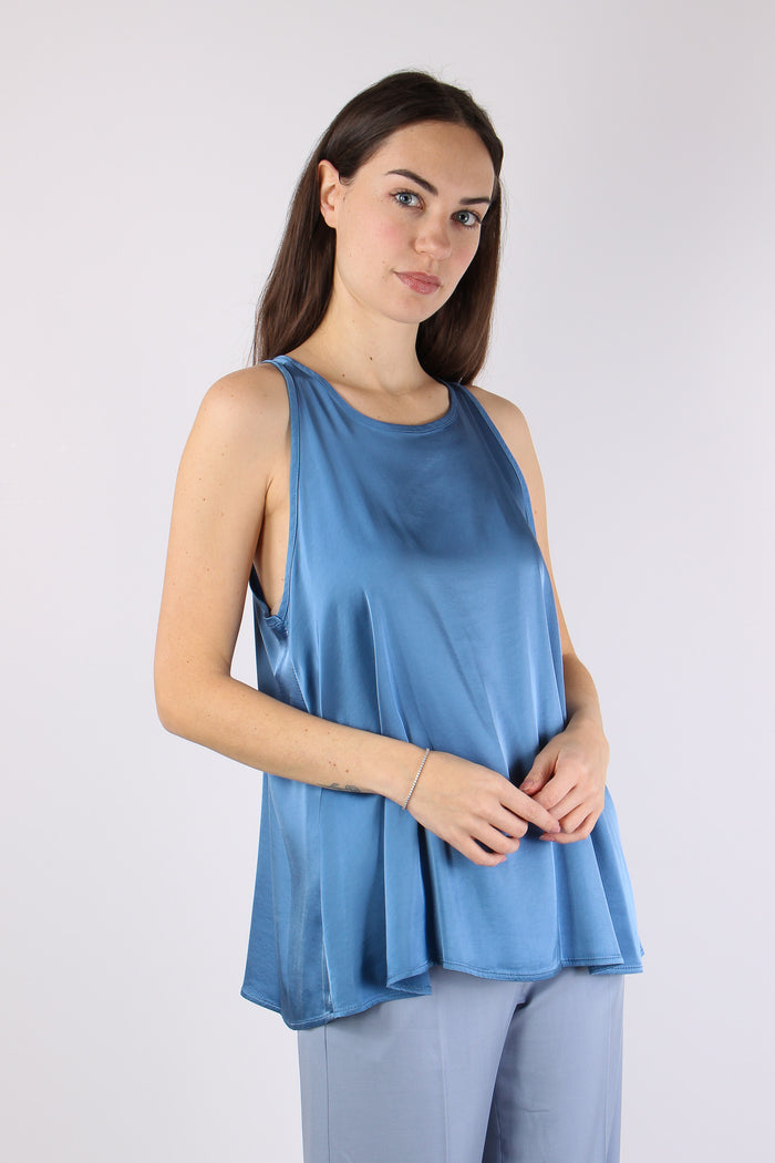 Blusa Effetto Raso Indaco-3
