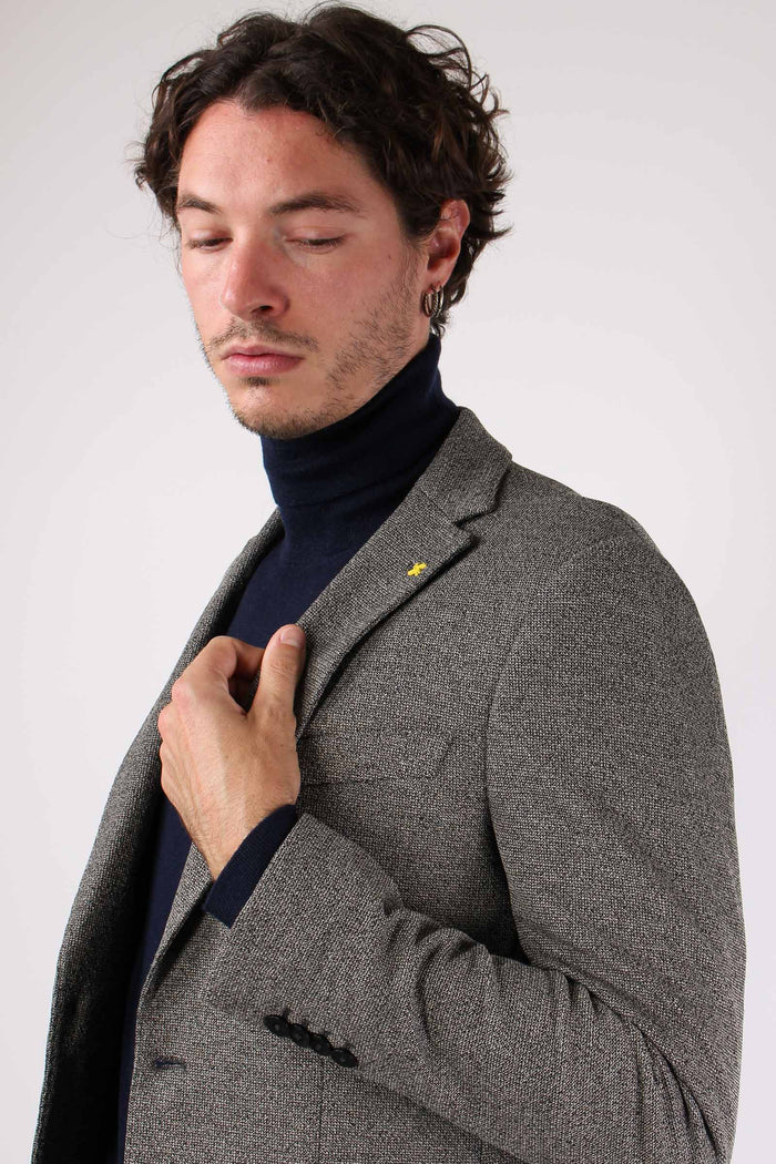 Giacca Tramata Grigio-8
