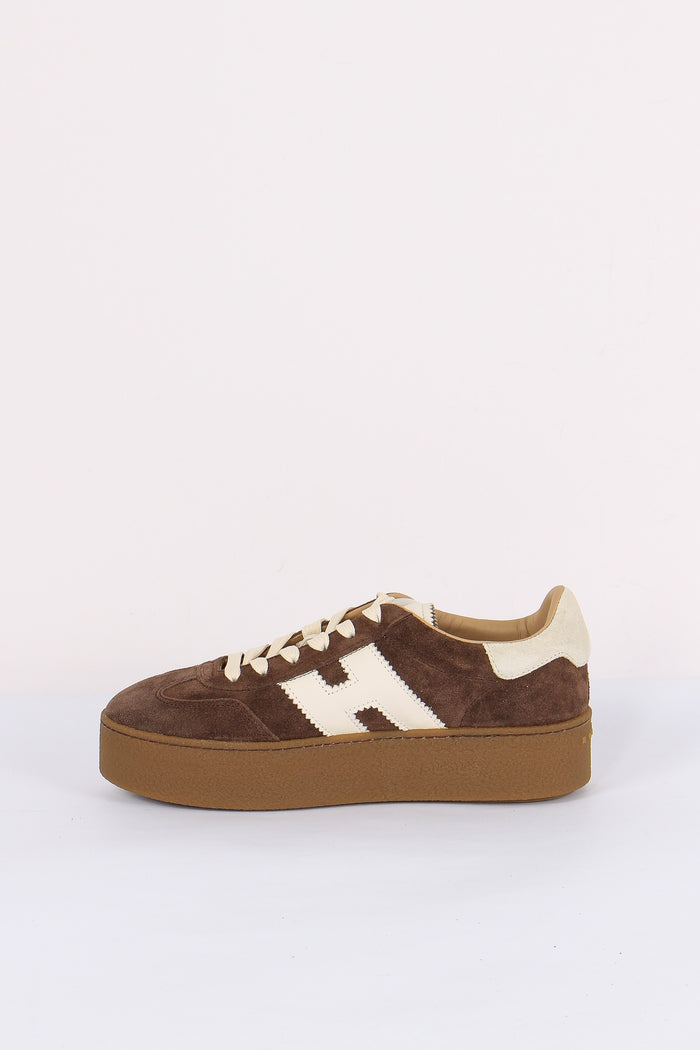 Sneakers H698 Allacciato H Platform Moro/bianco-6