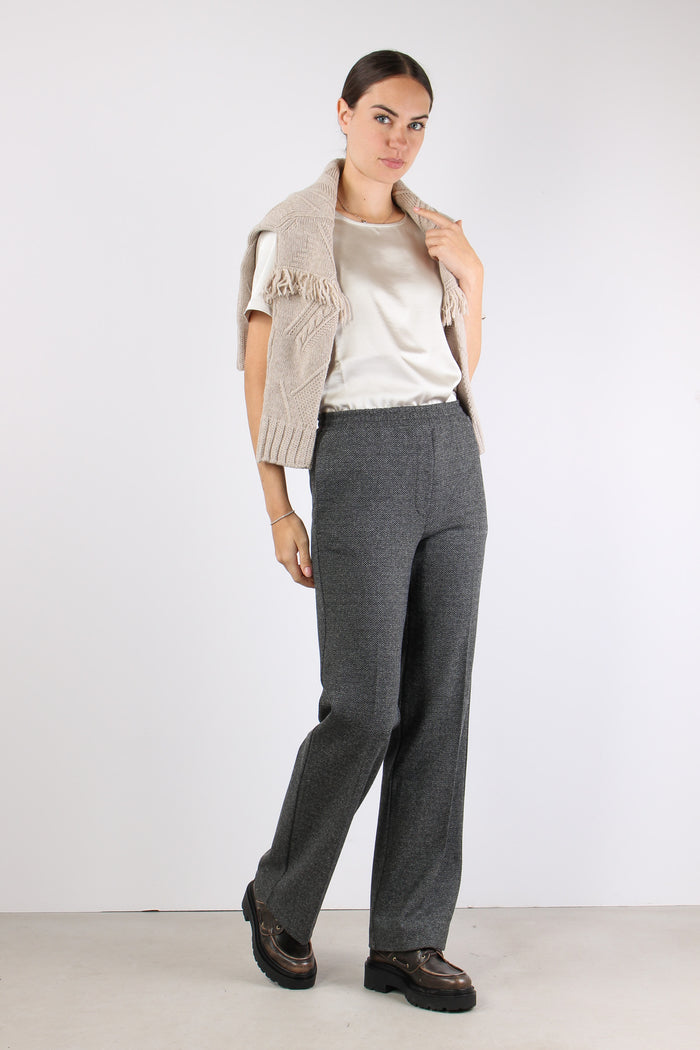 Zelma Pantalone Spinato Jersey Grigio-5