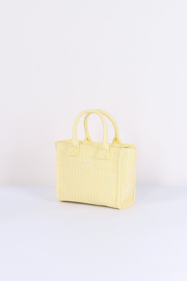 Mini Shopping Beach Rafia Giallo Plastinaca-2
