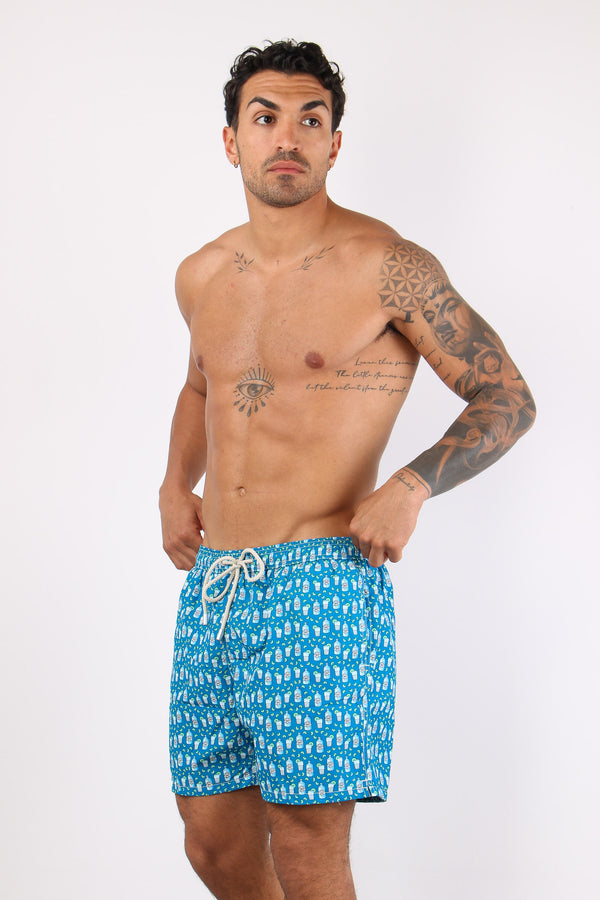 Costume Boxer Fantasia Blu