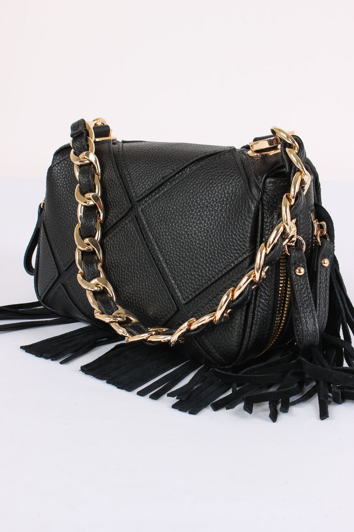 Tracolla Mini Frange Black-6
