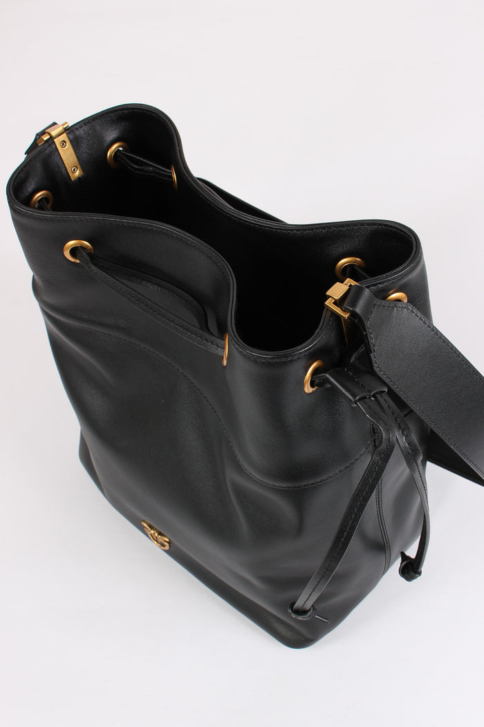 Secchiello Pelle Liscia Nero/gold-4