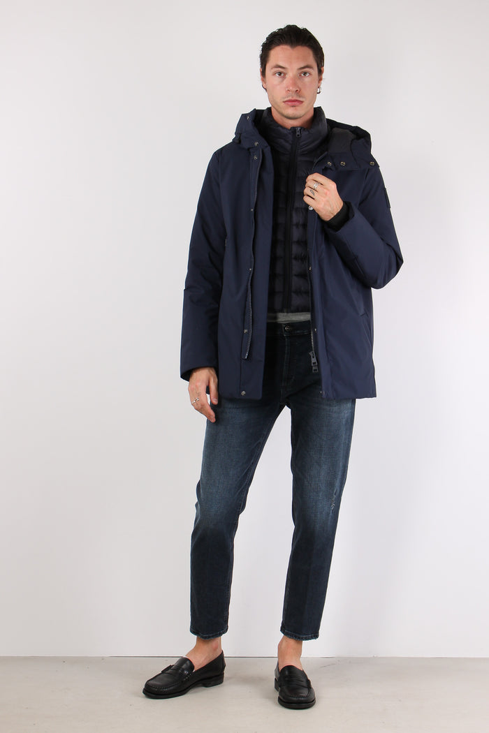 Giubbotto Nylon Liscio Midnight Blue-4