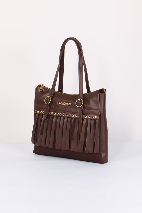 Shopping Vera Pelle Frange Cioccolato-2