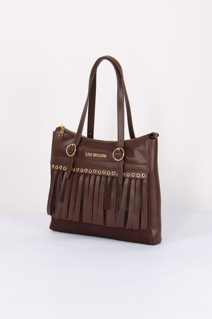Shopping Vera Pelle Frange Cioccolato-2